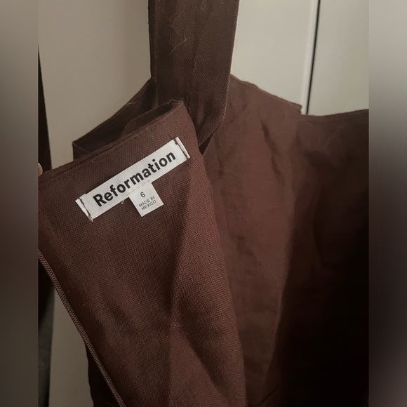 NWT Reformation Kerrigan Linen Dress (in Cafe) - Picture 10 of 10